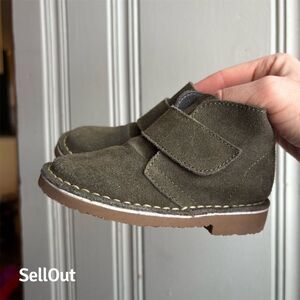 Kenneth Cole Reaction Toddler Green Suede Strap Boots Kids Size 5.5